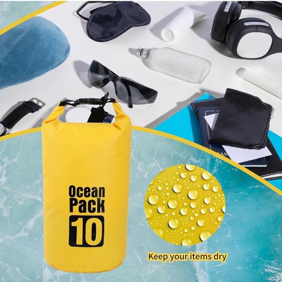 Dry Bag Waterproof for Women Men,10L Rolled Lightweight Dry Storage Bag Backpack - Picture 3 of 12